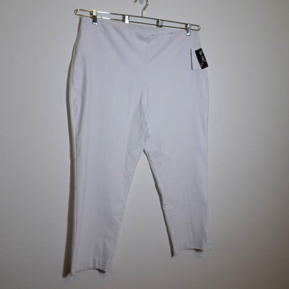 Ali Miles Thin Her Wide Leg Pants Women's Plus Size 20W White Stretch Capsule - Picture 3 of 11